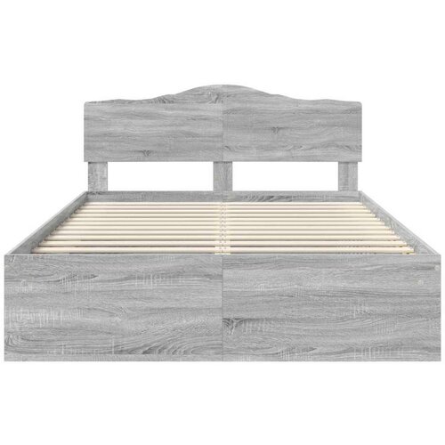  Okvir za krevet s uzglavljem Siva Sonoma 140 x 190 cm Slike