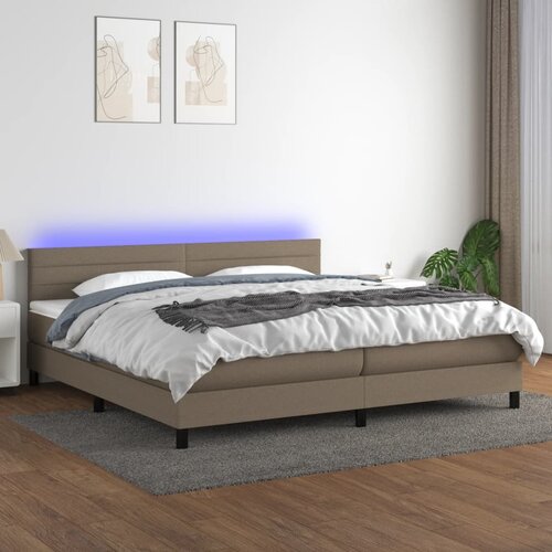  The Living Store Box spring postelja z vzmetnico LED taupe 200x200 cm blago - Box Spring Postelja, (21448910) Slike