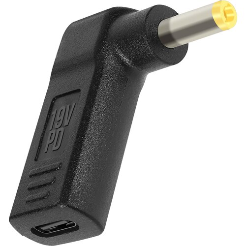 AVIZAR Polnilni adapter USB-C na DC 5,5 x 2,5 mm, pod kotom - crn, (21261889) Slike