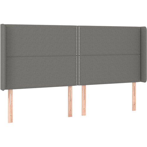  LED uzglavlje tamnosivo 183 x 16 x 118/128 cm od tkanine Slike