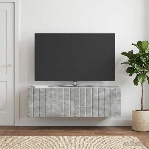 TV ormar za zid 98 x 31 x 30 cm Betonska siva Konstruirano drvo Cene