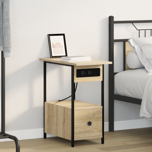 vidaXL Noćni ormar sonoma hrast 60 x 30 x 61 cm Konstruirano drvo Cijene