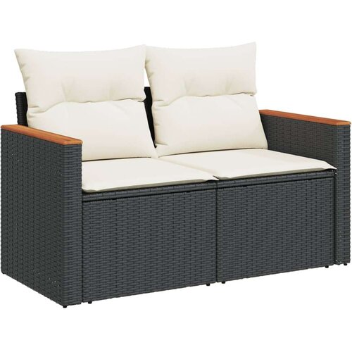 VidaXL 12-dijelni set vrtnih sofa od poliratana s jastucima crni Slike
