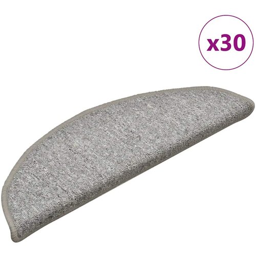 VidaXL Prostirke za stepenice 30 kom svjetlosive 56x17x3 cm Slike