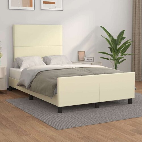  Okvir za krevet s uzglavljem krem 120x200 cm od umjetne kože Cene