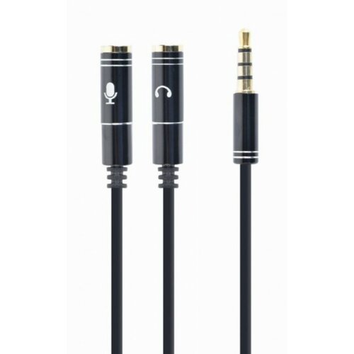 Gembird CCA-417M 2x 3.5 mm(slusalice i mikrofon) Metalni adapter na 1x 3.5mm(4 pin) cable, 0.2m crn Cene