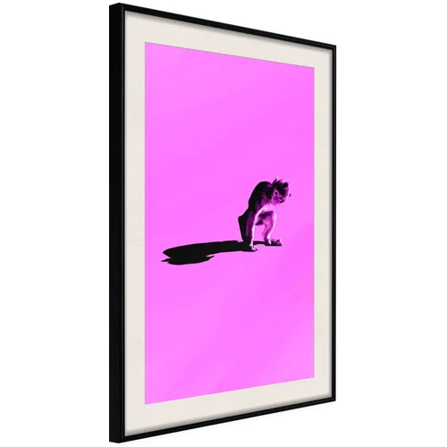  Poster - Monkey on Pink Background 20x30