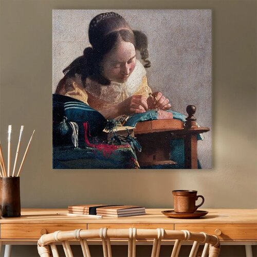  Slika - Jan Vermeer &amp;ndash; The Lacemaker 60x60 Akustična Slike