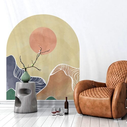 Ambiance Stenska nalepka 120x140 cm Abstract Rising Sun Arch - Ambiance Slike