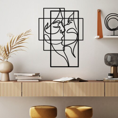 Wallity Zidna dekoracija Love-L, 70x52cm, Crna Cene