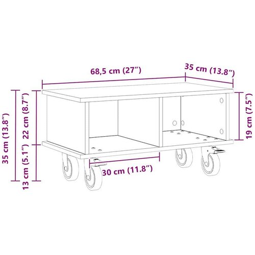  stalak Sonoma hrast 68 5 x 35 x 35 cm Konstruirano drvo Slike