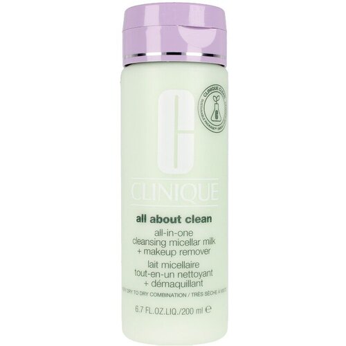 Clinique all about clean cleansing micellar milk + makeup remover very dry to dry combination mlijeko za či&amp;scaron;ćenje i uklanjanje &amp;scaron;minke za vrlo suhu do kombiniranu kožu 200 ml Slike