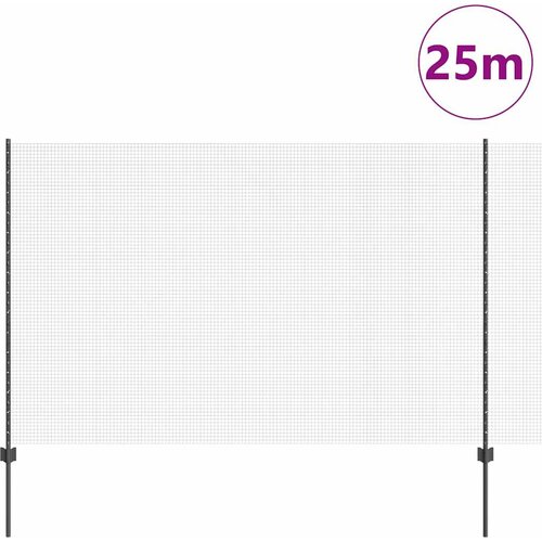 Zatvorena žičana ograda s postovima 25 x 1,5 m Siva Mreža Slike