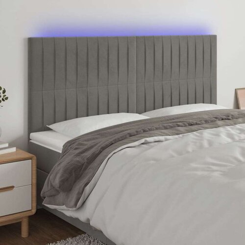  Uzglavlje svjetlosivo 200x5x118/128 cm bar&amp;scaron;unasto Slike