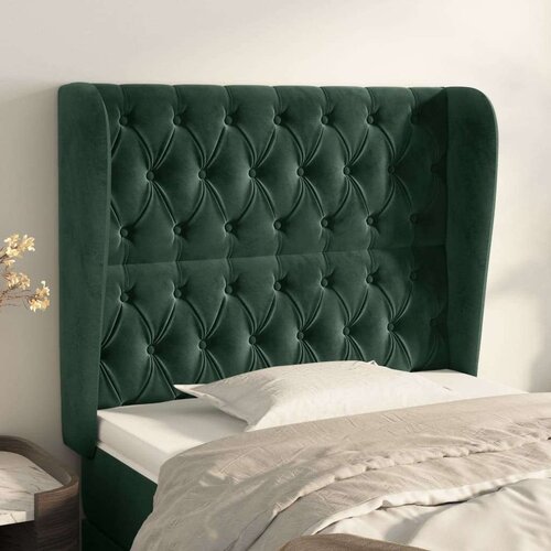  Uzglavlje s ušima tamnozeleno 93x23x118/128 cm baršunasto Cijene