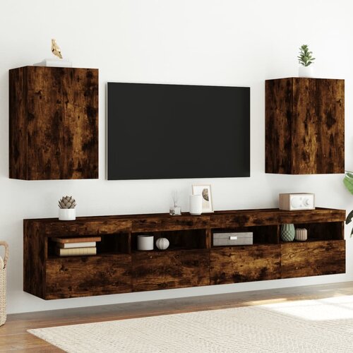  The Living Store Stenske TV omarice 2 kosa dimljeni hrast 40,5x30x60 cm inž. les - TV Stenska Omarica, (21555734) Cene