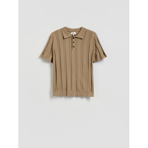 Reserved Polo majica od lana - svjetlomaslinasto Cijene