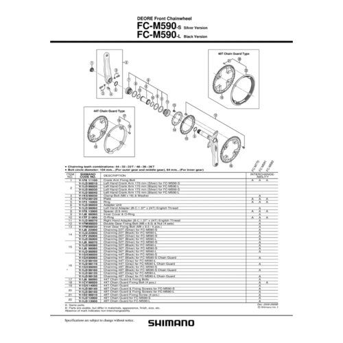  Lančanik Pogona Shimano Fc-M590 36Z Crn Slike