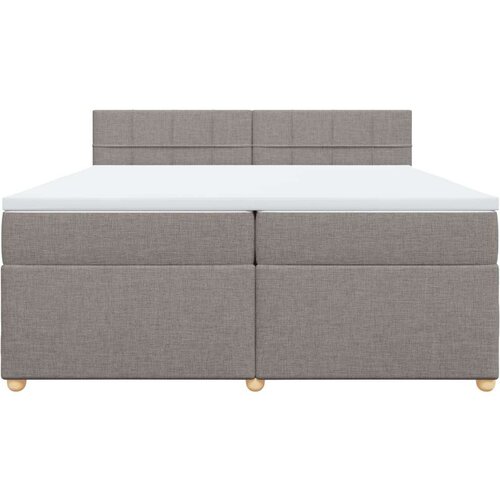 VidaXL Krevet s oprugama i madracem smeđesivi 200x200 cm od tkanine Slike