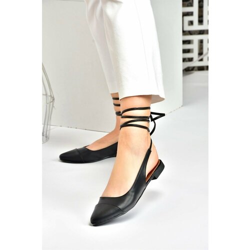 Fox Shoes Black Women's Flats with Tie Ankles Slike