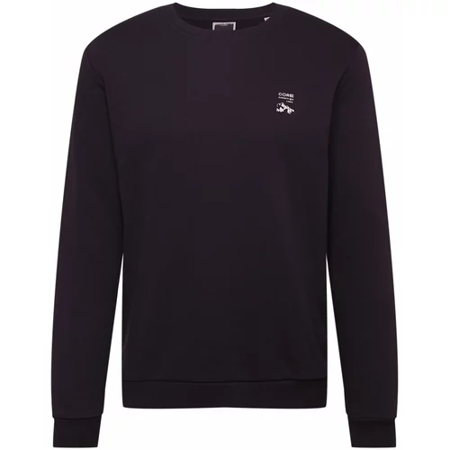 Jack & Jones Sweater majica 'MAPPING' crna / bijela