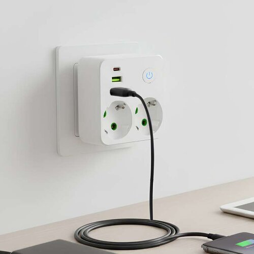 ELEMENTA d.o.o. Strujni razdelnik 2 utič. + prekidač, 2xUSB+tip C Cene