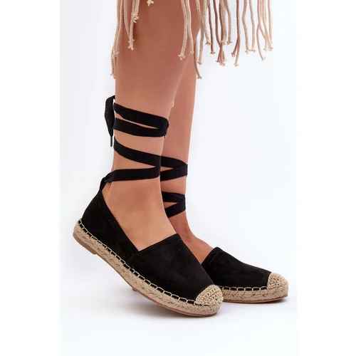 FB1 Tied Suede Espadrilles Black Ismanne