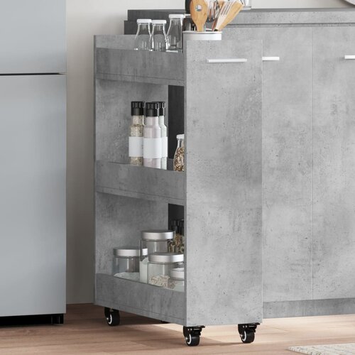  The Living Store Omarica s kolesi betonsko siva 60x22x79 cm inženirski les - Omarica, (21500246) Slike