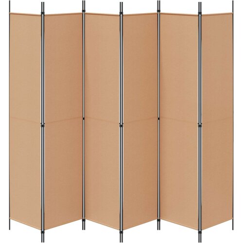  Razdjelnik prostora s 6 panela Bež 300 x 220 cm Tkanina Slike