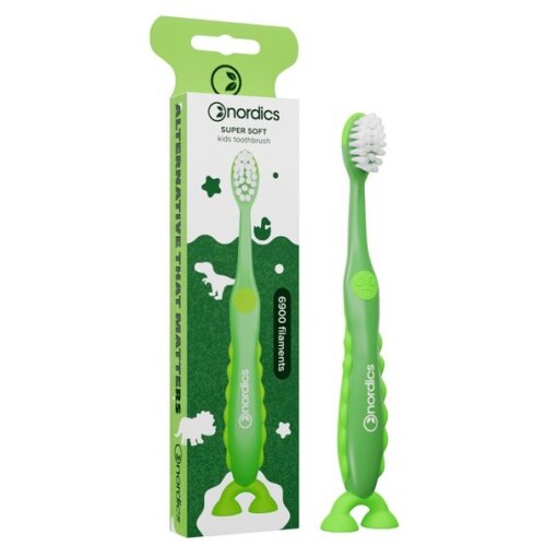 NORDICS dečija četkica za zube Premium Soft 6900 - Zelena Slike