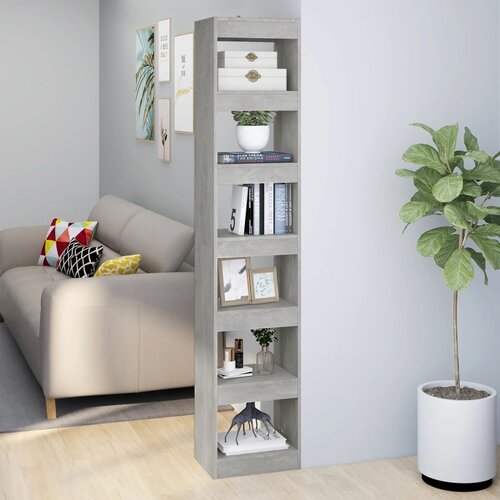 The Living Store Knjižna omara/pregrada betonsko siva 40x30x198 cm - Knjižna Omara, (21431626) Slike