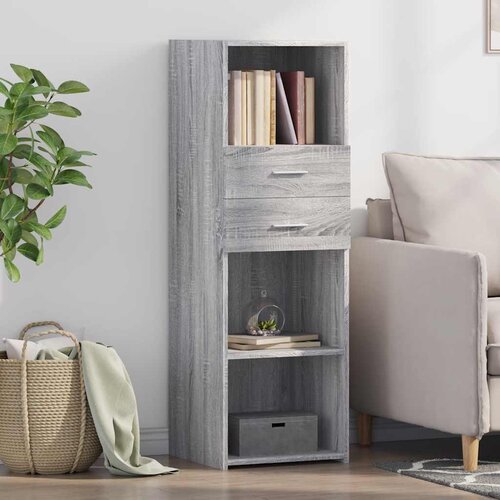  Visoka komoda siva boja hrasta 40x42,5x124 cm konstruirano drvo Cene