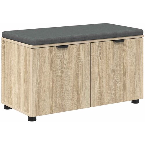 Klupa za hodnik s jastukom Sonoma hrast 80 x 38 x 46 cm Slike