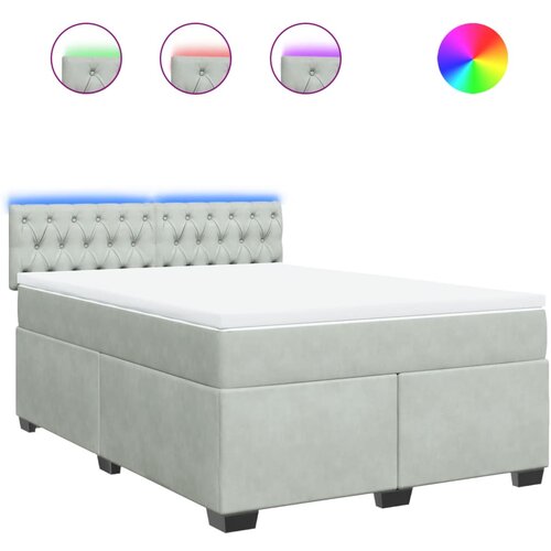 Maison Chic Box spring postelja - Vzmetna postelja z vzmetnico svetlo siva 140x200 cm žamet SL10760, (21902401) Cene