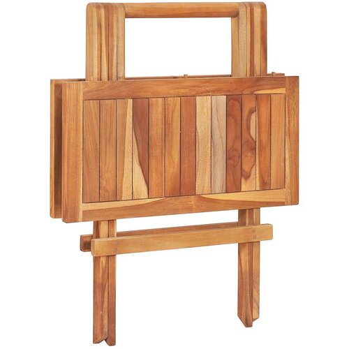  3-dijelni bistro set s krem jastucima od masivne tikovine Slike