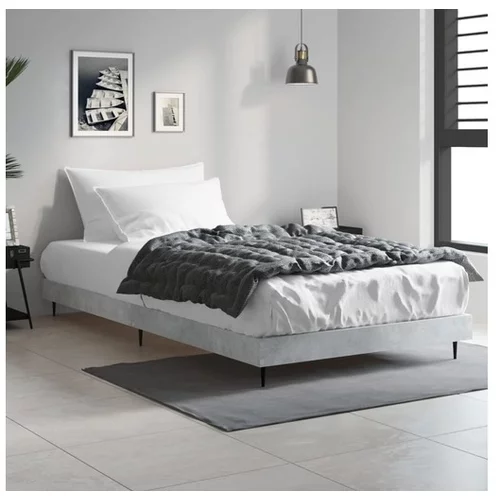 vidaXL Okvir kreveta boja betona 90 x 190 cm od konstruiranog drva