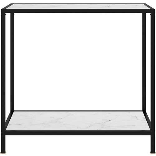 Maison Chic konzolna miza - miza ob steni bela 80x35x75 cm kaljeno steklo, (21785844) Slike