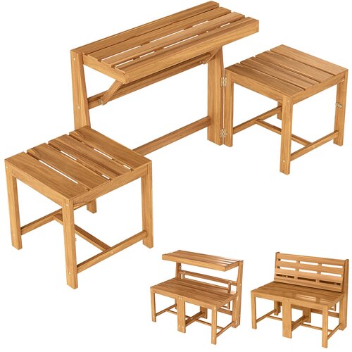 Costway Vrtna klop 2 v 1, ki se raztegne v mizo in stol, (5000285200) Cene