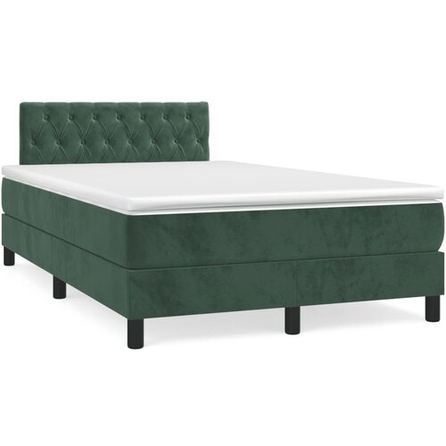 Maison Chic Box spring postelja - Vzmetna postelja z vzmetnico temno zelena 120x200 cm žamet SL22582, (21892090) Cene