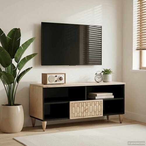 TV ormarić 100 x 33 x 46 cm od masivnog drva manga Slike