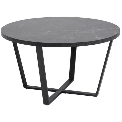 Actona Črna mizica z marmornato plo&amp;scaron;čo Amble, ⌀ 77 cm Slike