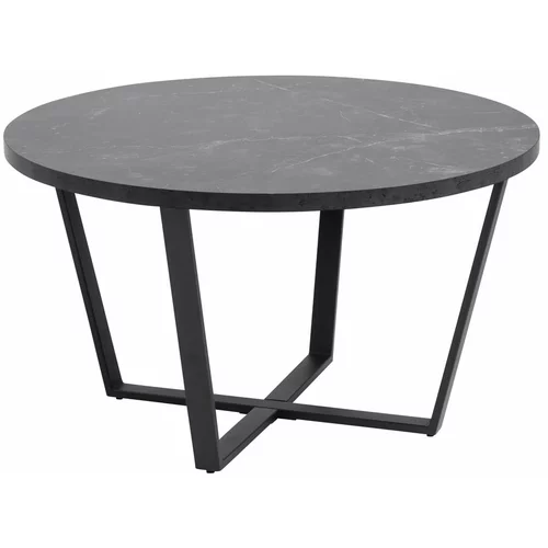 Actona crni stol za kavu s pločom od mramora Amble, ⌀ 77 cm