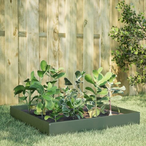 vidaXL Visoka greda olivno zelena 100x100x26 cm jeklo Cene