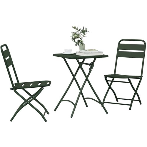 Bistro set 3 pcs Zelena Čelik Slike