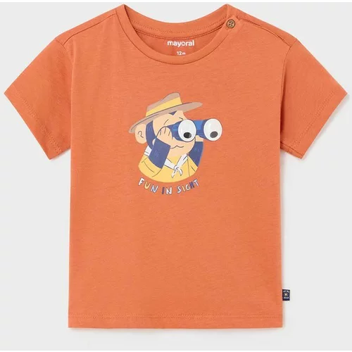 Mayoral Otroška bombažna majica oranžna barva