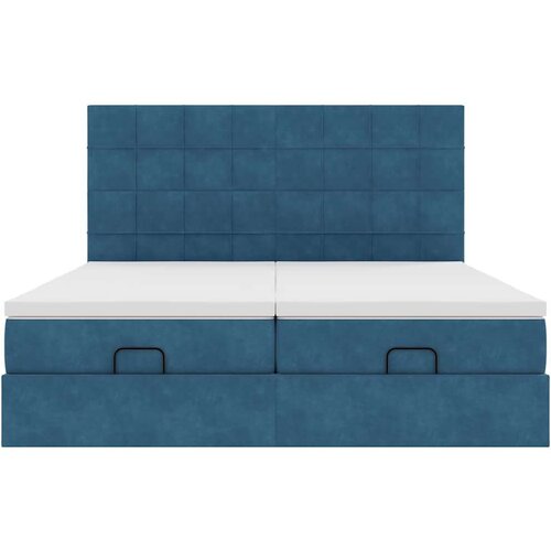 VidaXL otomanski okvir kreveta s madracima plavi 180x200cm bar&amp;scaron;unasti Slike