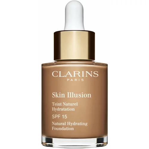 Clarins Skin Illusion Natural Hydrating Foundation posvetlitveni vlažilni tekoči puder SPF 15 odtenek 114 Cappuccino 30 ml