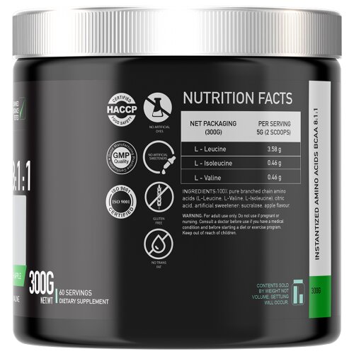 Basic Supplements bcaa pro 8:1:1 &amp;ndash; napredna formula za mi&amp;scaron;ićni oporavak i rast neutralan Slike