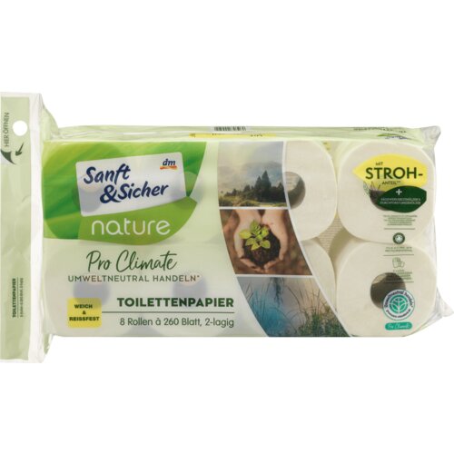 Sanft&Sicher nature Pro Climate toaletni papir 2-slojni, 8x260 listića 8 kom Slike
