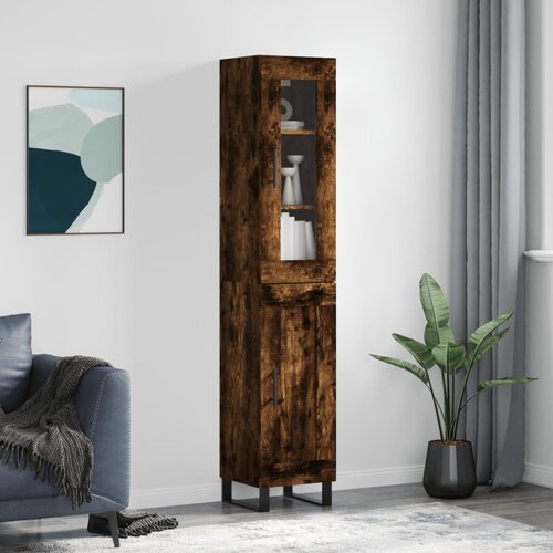 vidaXL Visoka komoda dimljeni hrast 34 5x34x180cm konstruiranog drva Cijene